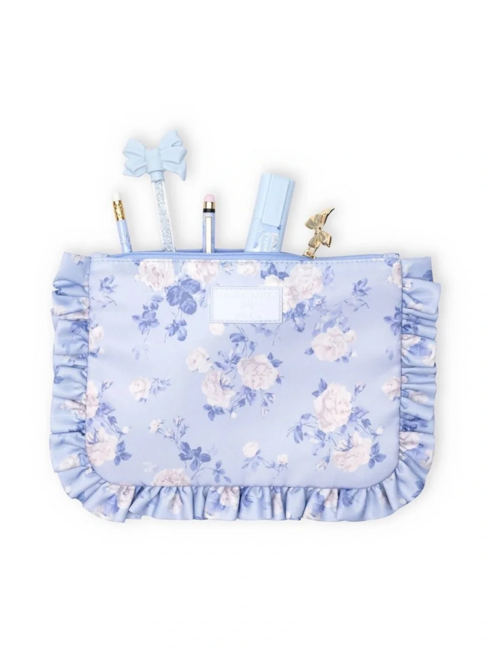 LoveShackFancy target yoobi everblooming rosettes flat zip ruffled pencil case